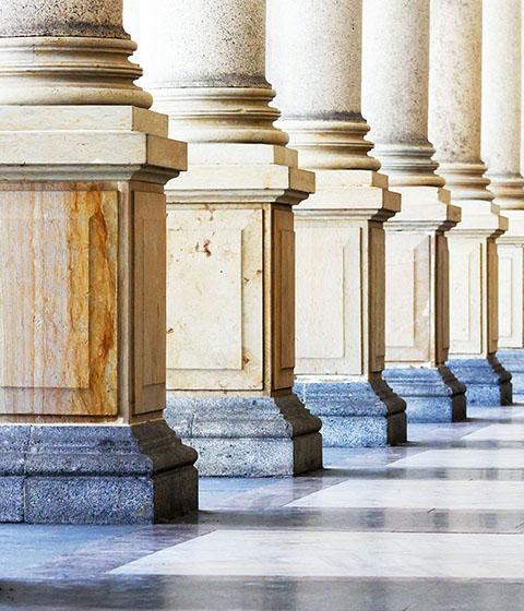 Row of classical columns